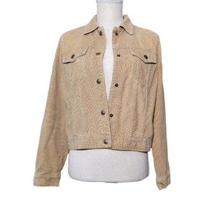 American Eagle Tan Corduroy button up jacket Size Medium women's